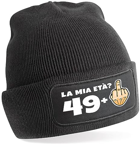 TeeDesign Berretto 50 Anni Divertente Compleanno Uomo Donna Gadget Regalo Abbigliamento - Dito Medio 50 Anni