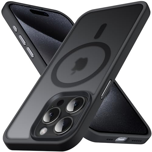Anqrp Designed for iPhone 15 Pro Max Magnetic Case, [Support Magsafe] [Military Grade Protection] Super Soft Silicone Slim Phone Case Cover Compatible with iPhone 15 Pro Max 6.7, Black