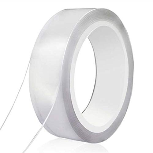 KLVN 3M Double Sided Nano Tape 5M Monster Tape Double Face Wall Stickers Home Appliance 1/2M Waterproof Reusable Heat Resistant Tapes (Color : Nano Tape, Size : 1M_2MM_20MM)