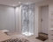 Cabine de douche 65 x 65 cm Ouverture d'angle avec entrée facilitée profil chrome et cristal trempé transparent de 200 cm de haut