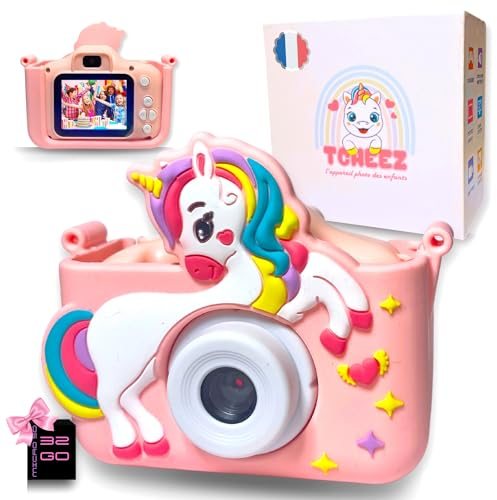 Tcheez - Appareil Photo Enfant HD, Stimule la Créativité - Appareil Photo Enfant 3 Ans et Plus, Idée Cadeau. SD Offerte, 1080p -N.1 des Appareils Photos Numériques pour Enfants, Cadeau Fille 4 Ans
