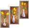 3 Stück Wandtattoo Wohnzimmer Vasen,3d Wandsticker Vase,Tulpen Wandaufkleber,Grüne Pflanzen Wandaufkleber,Geeignet für Schlafzimmer,Büro,Küche Wandkunst Dekoration (30 * 60cm)