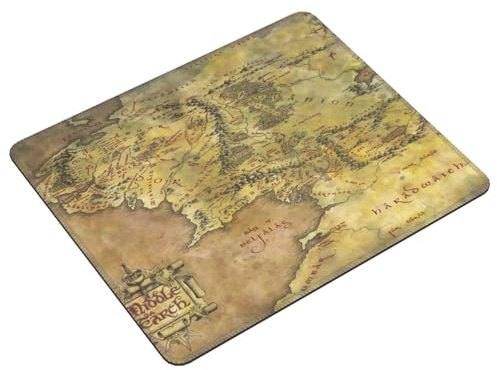 Middle Earth Map Print Mouse Pad With Non-Slip Rubber Base Computer Mouse Mat Cute Mousepad For Office Home 7.9 x 9.5 in