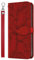 Rnrieyta Miagon Custodia Flip per Samsung Galaxy S24 Ultra,Goffratura Albero Design Case in PU Pelle Portafoglio Cover con Chiusura Magnetica,Rosso