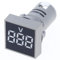 Voltmetro quadrato, voltmetro bianco, voltmetro digitale 2 in 1, amperometro per auto, moto, barca, display rotondo, 0-15 A