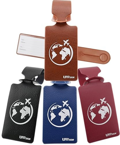 UGOZEN Lot 4 Étiquettes de Bagage Luxéo Lot Classic