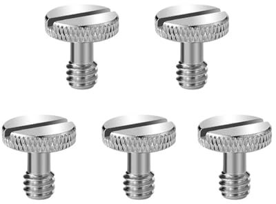 NORAZE LS040 Kameraschraube D-Schaft D-Ring 1/4 Zoll Befestigungsschraube for Kamerastativ Einbeinstativ oder Schnellwechselplatte - 5 Stück