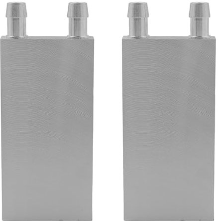 Ieron Lot de 2 Blocs de Refroidissement à Eau en Aluminium, tête endothermique d'échangeur refroidi à l'eau en Aluminium pour dissipateur Thermique de radiateur Graphique CPU (40 x 80 mm)