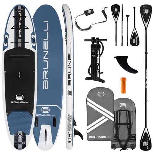 BRUNELLI 10.8 Woven X Fusion Double Layer iSUP Board aufblasbar Stand Up Paddle Surfboard Set 325cm blau