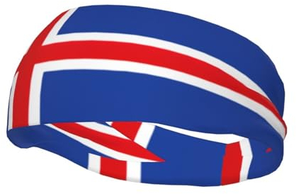 Stirnband mit Flagge von Island, für Damen und Herren, Workout-Schweißbänder, Sport, feuchtigkeitsableitende Stirnbänder