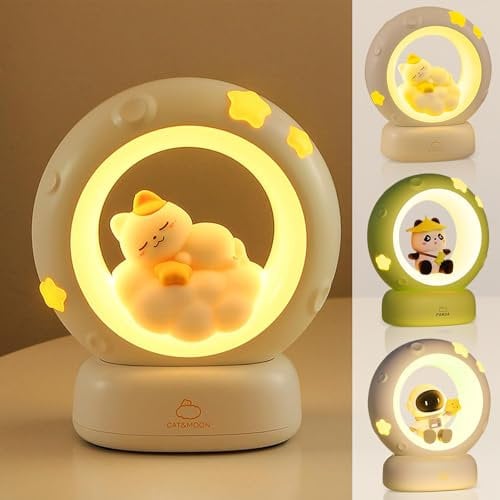 MeYuxg Nachtlicht Kinder, Nachtlicht Katze, Nachtlicht Kinder Dimmbar,katzenlampe mit Drei Dimmmodi und USB-Kabel, Cat Lamp für Kinderzimmer Deko und Babyzimmer, Geschenk für Jungen und Mädchen