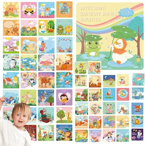 Kids Lunch Box Notes,60X Motivational Lunch Box Notes Cute Cards | Waterproof Pun Cards Boys Girls Teens Inspirational Lunch Cards for Niece, Nephew