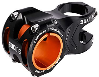 CYSKY Attacco Manubrio MTB Diametro 35 mm e 31,8 mm, Lunghezza 35 mm 50 mm Attacco Manubrio Bici Corto per Mountain Bike, Bici da Corsa, MTB, Downhill (Nero, Lunghezza 50mm)