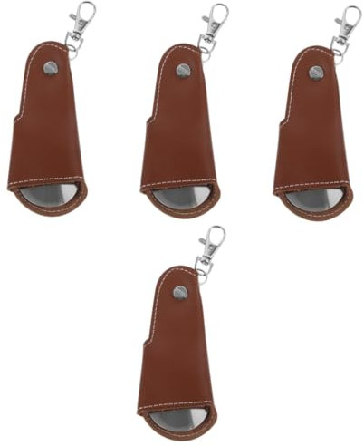 WRITWAA 4 Stück Schuhlöffel Schlüsselanhänger Ring Schuhanzieher Hörner Schlüsselhalter Für Die Wand Kette Horn Schlüsselbrett Tragbarer Schuhlöffel Schuhformer Pfeife Kunstleder