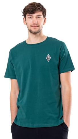 Borussia Mönchengladbach T-Shirt „Classic II“ Dunkelgrün | Offizieller Fanartikel Fohlenshop | Gesticktes Vereinslogo | Zeitloser Look