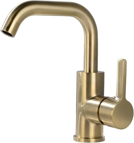 Waschbeckenarmatur aus Messing, Einhebel-Waschtischmischer mit Luftsprudler, Aufsatzwaschbecken, 360 Grad drehbar