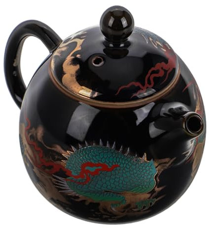 iplusmile Cute Tea Kettle Vintage Style Ceramic Teapot Chinese Kettle Tea Pot for Outdoor Camping