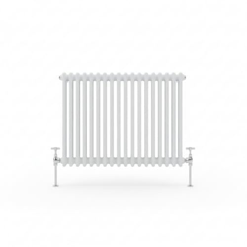 Greened House 3 Column White Traditional Radiator 600mm H x 821mm W | Column Radiator, Cast Iron Type, Old School Radiator, Triple Column, Horizontal