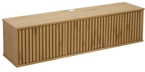 Oviala Meuble TV Suspendu 120 cm scandinave Bois Clair