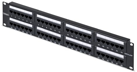 StarTech 48-Port 2HE Cat6 UTP Patchpanel, 110 Punch Down (CPANEL48) | RJ45, Ethernet Patchfeld, T568A T568B, Vergoldete Kontakte, ANSI/TIA-568-C.2