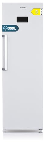 HYUNDAI Refrigerador Blanco, 1 Puerta. HRF18560NDDW00, Capacidad 359 Litros, No Frost, Motor Universal, 40 dB, Puerta Reversible, Apertura Tirador, Clase D