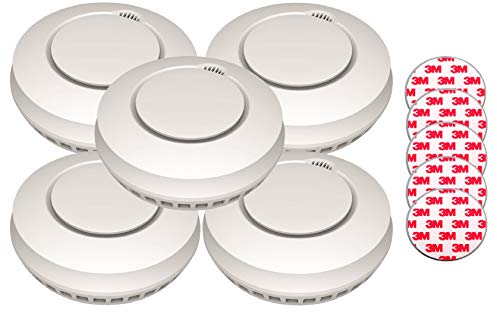 Aktion-Jeising GS559A 5er Set Funkrauch- Hitzemelder/Brandmelder/ EN14604:2005/AC-2008 mit Magnetpad