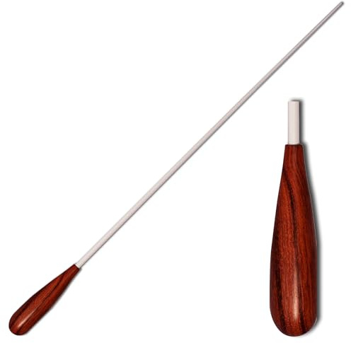 Montford Music 14 Conductor's Baton with Tapered Pau Rosewood Handle | Secure Grip - Elegant White Lacquered Stick - Precision & Balance for Orchestra/B & Conductors