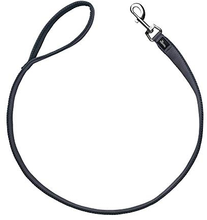 HUNTER DIVO & Maldon Hundeführleine aus Nylon, mit weichem Mesh-Material unterpolstert, 2,0 x 100 cm, grau/grau