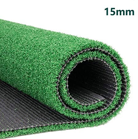 YNGJUEN 15mm Artificial Simulierte Rasen, Kunstrasen for Golfplatz, Simulierte Green Lawn Matte, Außen Kunststoff Rasen Teppich for Artificial Kindergarten (Size : 2mx1m)
