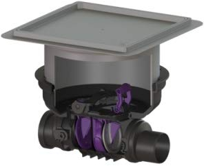 KESSEL Rückstaudoppelverschluss Staufix Control, DN90, befl, Bodenpl, RSK 770090.10XR