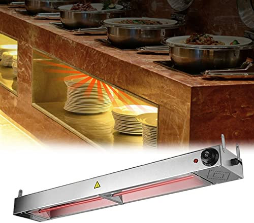 DBMGB Lebensmittel Wärmelampe, Speisenwärmer Warmhaltelampe Buffet-Lampe für Restaurants Hotels und Küche, Einstellbare Temperatur, 30℃ Bis 85℃, 60×15×6.5cm / 90×15×6.5cm