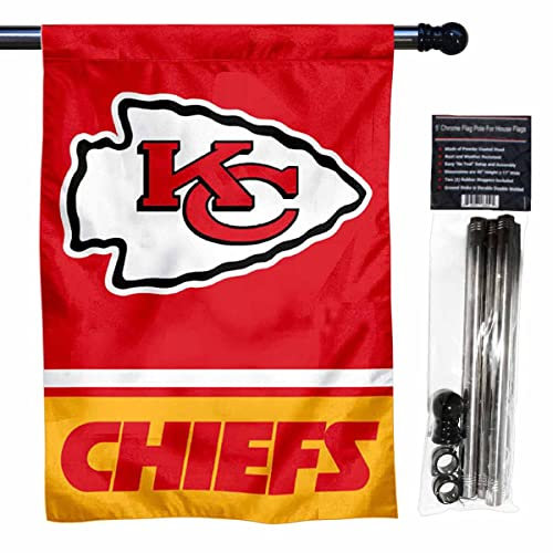 WinCraft Chiefs Banner Haus Flagge und 152 cm Fahnenmast Set