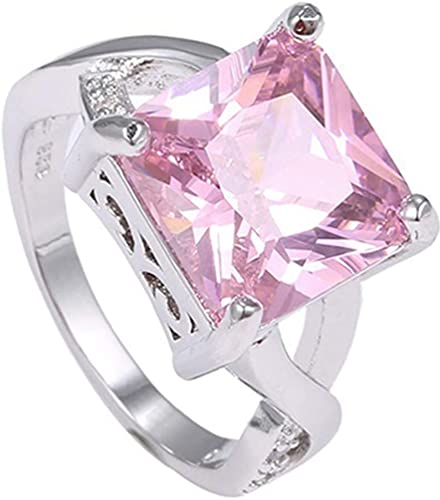 Damen Ring Rosa Zirkonia Statement Ring 925 Sterling Silber Hochzeit SchmuckNützlich und praktisch