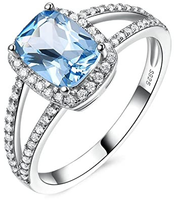 Musihy Verlobungsring, Ring Silber 925 V Förmiger Quadratischer Zirkonia Silber Ringgröße 57 (18.1)