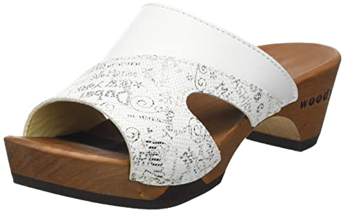 woody Damen Fiona Holzschuh, Blanco, 38 EU