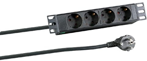 EFB 10 1HE Steckdosenleiste 4xCEE 7/3 ohne Schalter, Alu, grau