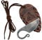 Madhammers Keltisches Taschenmesser Gürtel Handgeschmiedetes Federstahl Messer im keltischen Stil - mit Echtledertasche (Dunkelbraun)