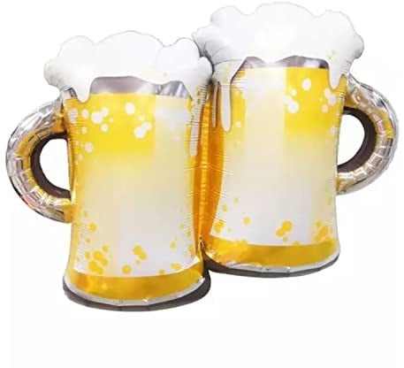 Palloncino in pellicola per birra, doppia boccale di birra, ca. 58 x 79 cm – Palloncino JGA compleanno decorazione Baviera brocca divertimento Oktoberfest elio palloncino XXL palloncino addio al