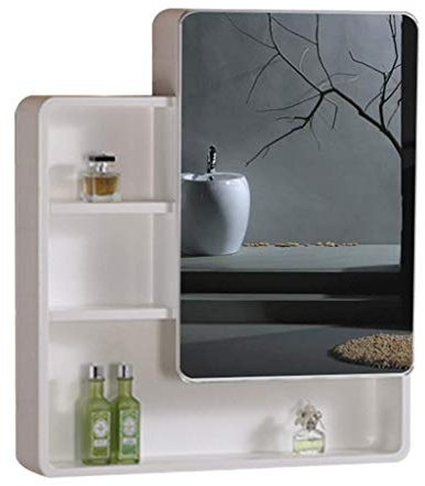 CHEMYO Spiegelschränke Badezimmer Wandmontierter runder Eckschrank Badezimmerspiegel mit Regal