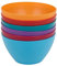 URBN-CHEF 6pc Unbreakable Reusable Coloured Plastic Deep Soup Cereal Bowls Party Tableware (1 of Each Colour)