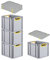PROREGAL SuperSparSet 4x Eurobox NextGen Color mit Auflagedeckel & Schiebeschnappverschlüsse, HxBxT 32x30x40cm, 30L, Griffe gelb offen, Glatter Boden, Eurobehälter Transportbox Transportbehälter