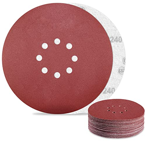 Schleifpapier 225mm Klett 240 Körnung 30Stück Schleifscheiben für 8 Loch Trockenbauschleifer Deckenschleifer Schleifteller