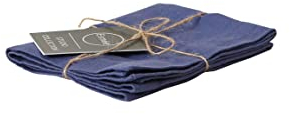 Tischset/Stoffserviette aus marineblauem Bio Baumwoll-Leinenmix, 30 x 45 cm