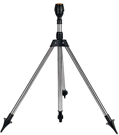 Trípode giratorio Aspersor Aspersor Jardín Aspersor 360 grados Soporte de riego giratorio automático Sistema de riego para exteriores, gran cobertura para plantas, terraza (A)