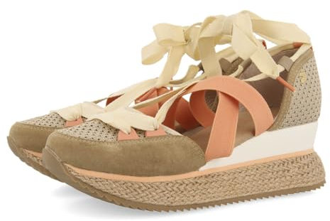 Sneakers Abiertos Beige con CUÑA para Mujer TOTNES