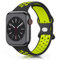 Wanme Armband für Apple Watch 49mm 46mm 45mm 44mm 42mm 41mm 40mm 38mm, Silikon Armband für iWatch Series 10 9 8 7 6 5 4 3 SE Ultra (Schwarz/grün, 42mm(Series 3 2 1)/44mm/45mm/46mm/49mm)
