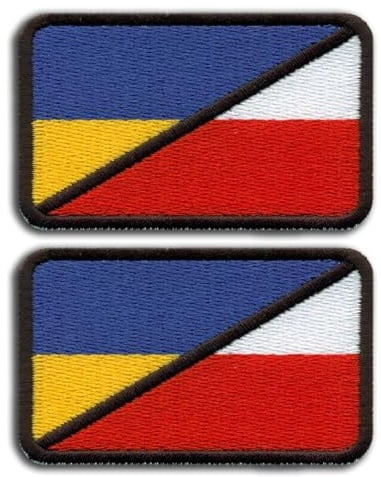 Set mit zwei – Flagge der Ukraine & Polen – Solidarität – Aufnäher – bestickt