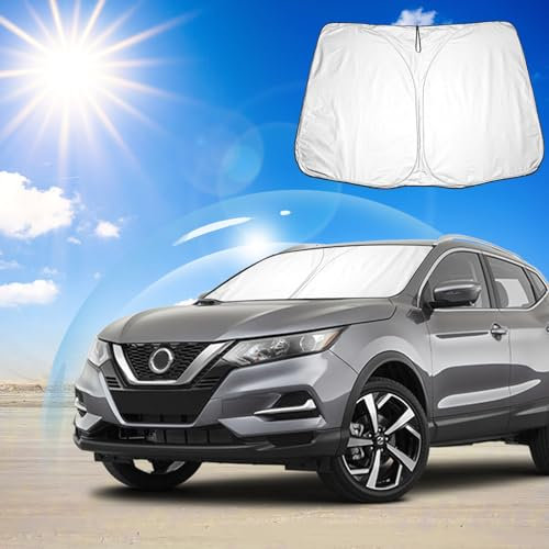 Ruiya Parasol para Parabrisas Delantero Compatible con Nissan Qashqai J11 2014-2020 Parasol Coche Delantero Anti UV Rayos Parabrisas de Coche Parasol Protección Solar para Qashqai Accesorios