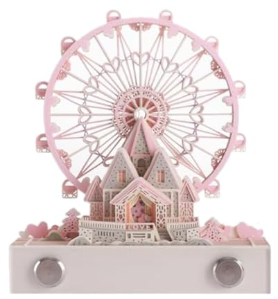 1 Stück 3D-Notizblock-Tischkalender mit Lichtern, Künstler-Tischkalender Pink 2024 Kalender 3D-Notizblock Artopad Gravur