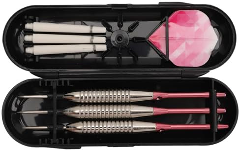 Darts mit Metallspitze, Darts-Set, Zuverlässig, Leicht, für Anfänger (PINK)